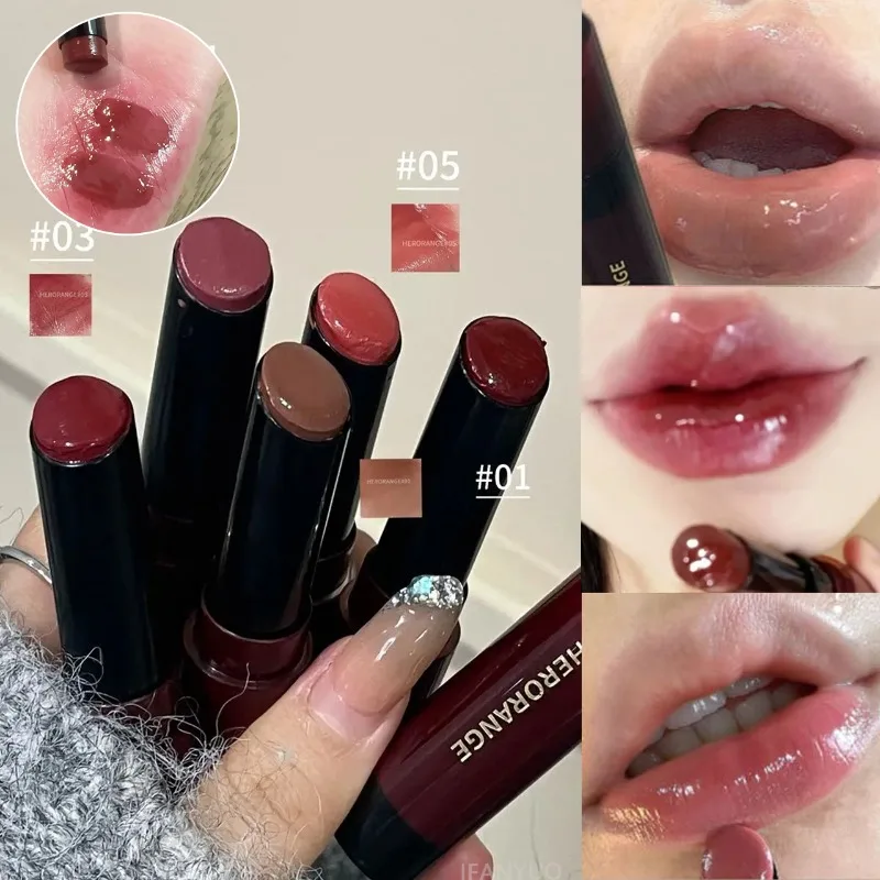 Glossy Mirror Lipstick Cherry Red Shade Moisturizing Waterproof Long Lasting Jelly Lip Gloss, Perfect for Holiday & Party Makeup