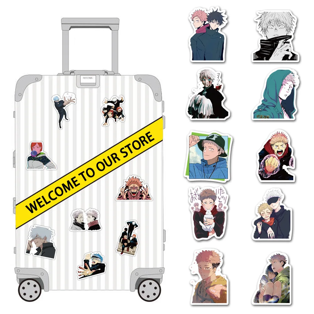 50Pcs Cartoon Jujutsu Kaisen Stickers DIY Laptop Skateboard Kids Cool Sticker Itadori Yuji Satoru Gojo Anime Decal Toys - view 6