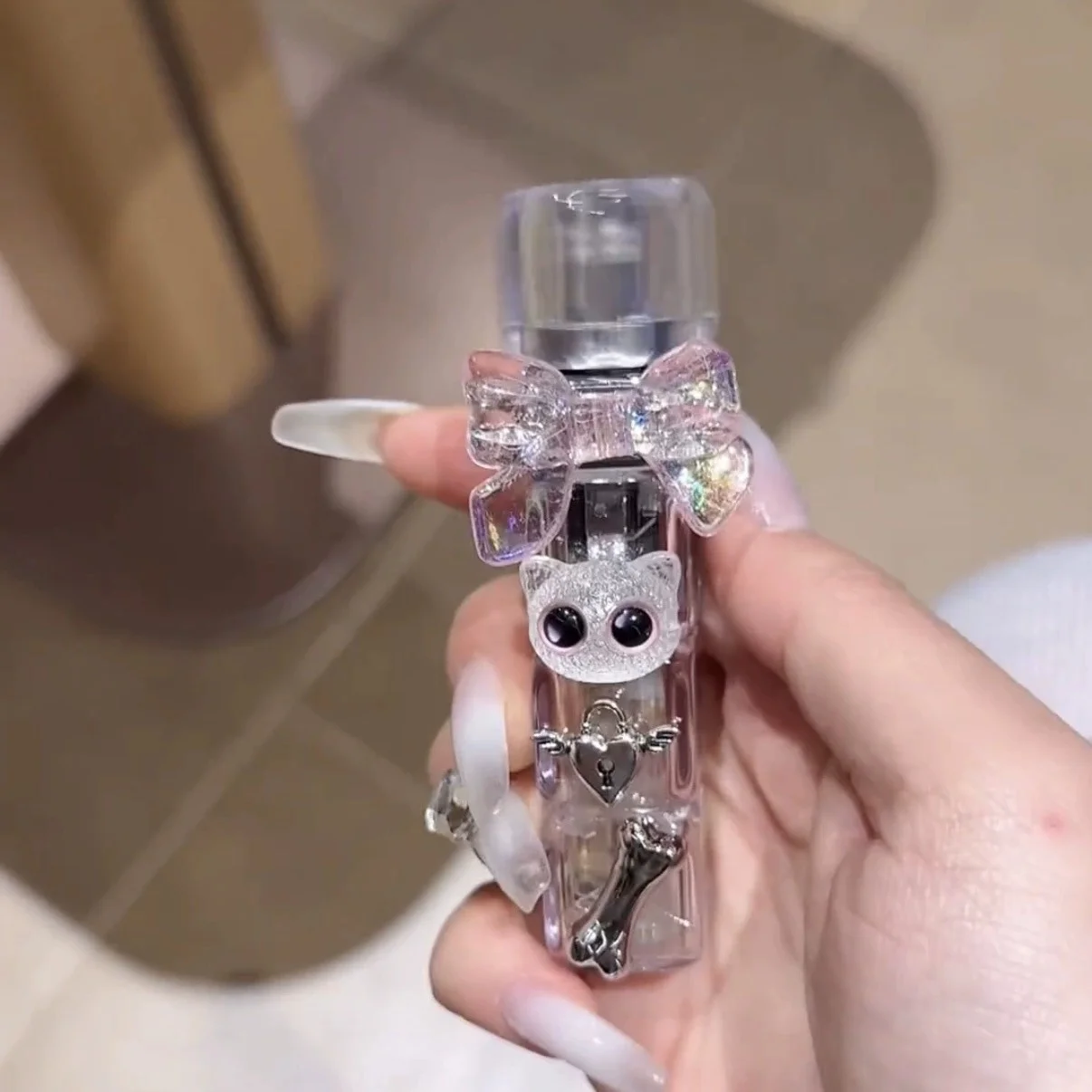 New Fashion Diamond Rotating Dice Inflatable Lighter Windproof Direct Spray Pink Flame Cute Kitten Outdoor Lighter Girl Gift