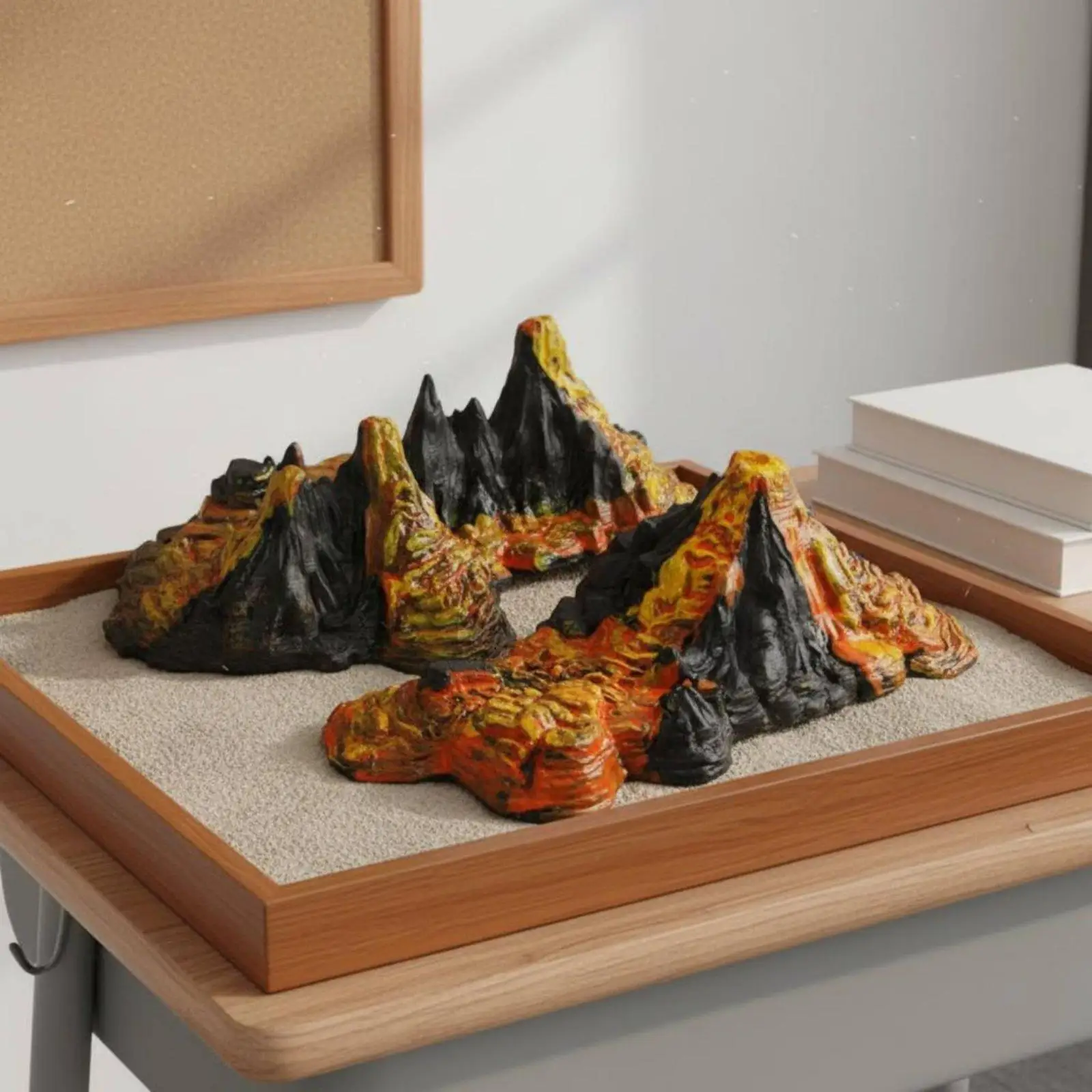 Hand Painted Volcano Mountain Model for Dinosaur Playset Sandbox Decoration School Project