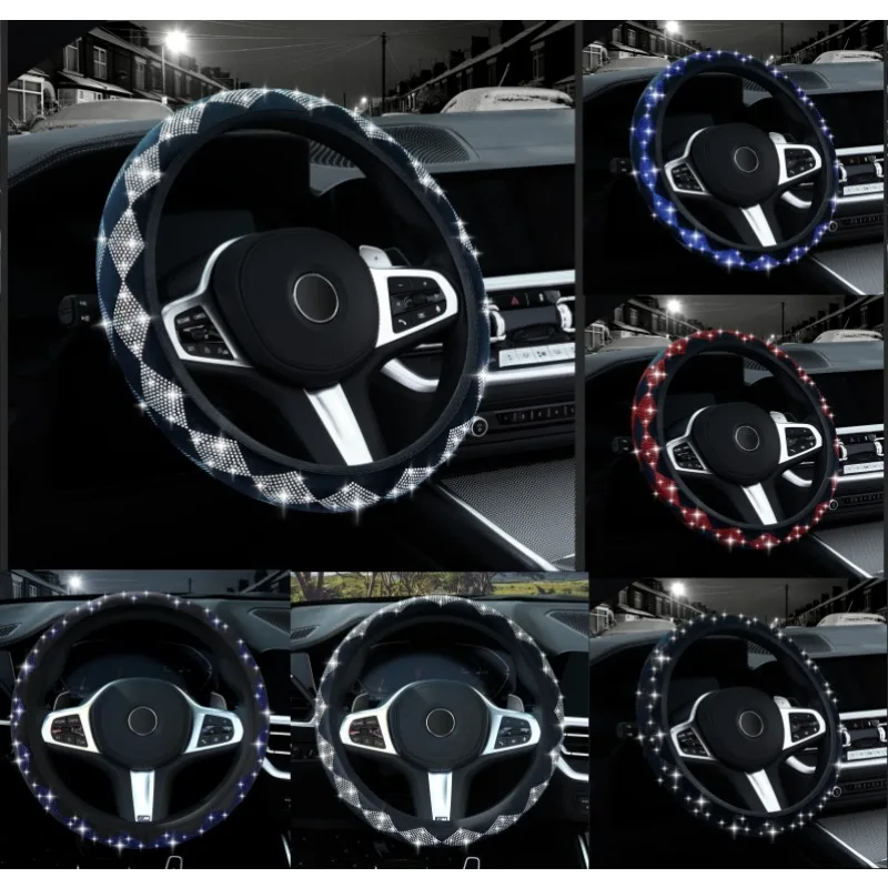 

Diamond car steering wheel cover Girl car non-slip steering wheel cover without inner ring decorative accessories