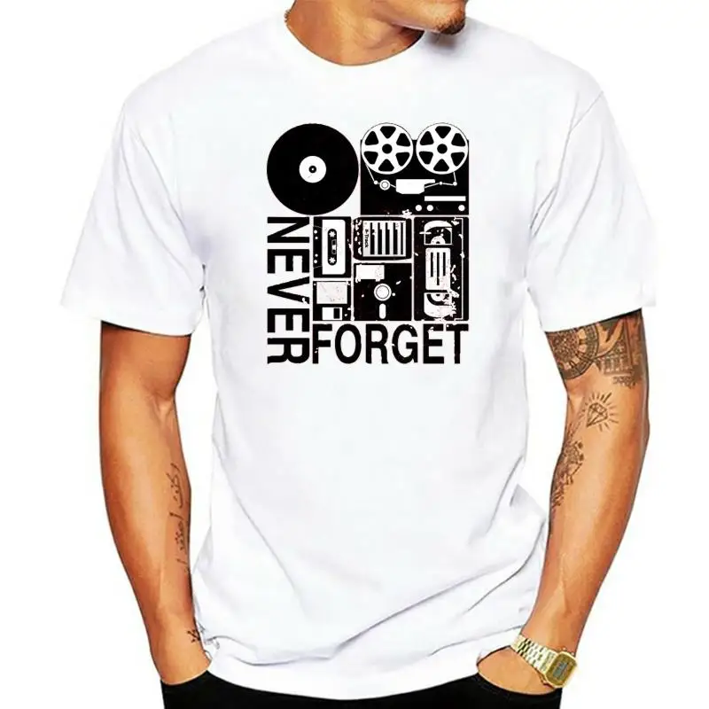 Cassette en vinyle vintage pour hommes, disque de disquette VHS, t-shirt à la mode, ne jamais oublier l'ancienne technologie, offre spéciale, 2023