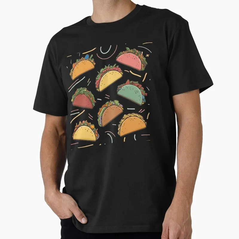 Mexican Street Food Tacos Graphic T Shirt 0915 Unisex Short Sleeve Funny Tee Taco Tuesday Cinco De Mayo Casual Streetwear Tops