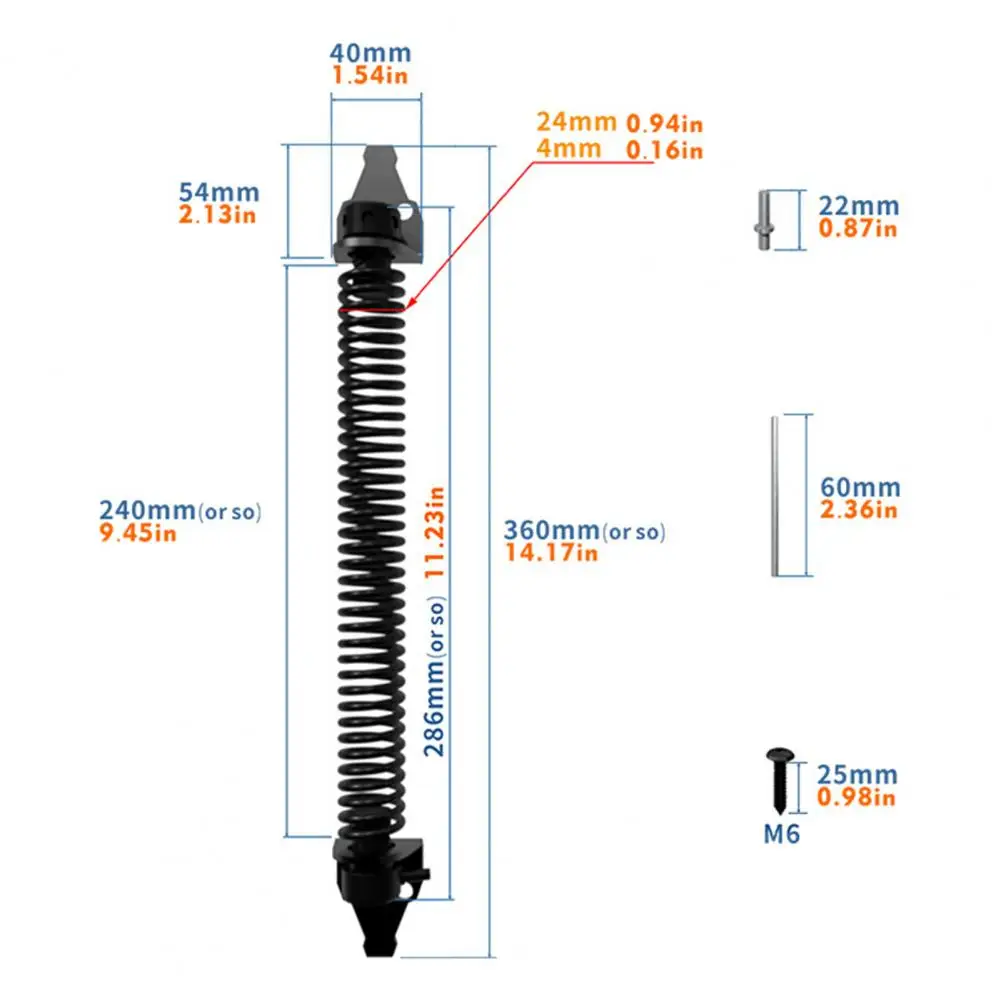 

36cm Door Hinge Latch Self Closing Door Spring Adjustable Tension Gate Closer Rust-proof Automatic Fence Latch For Wooden Gates