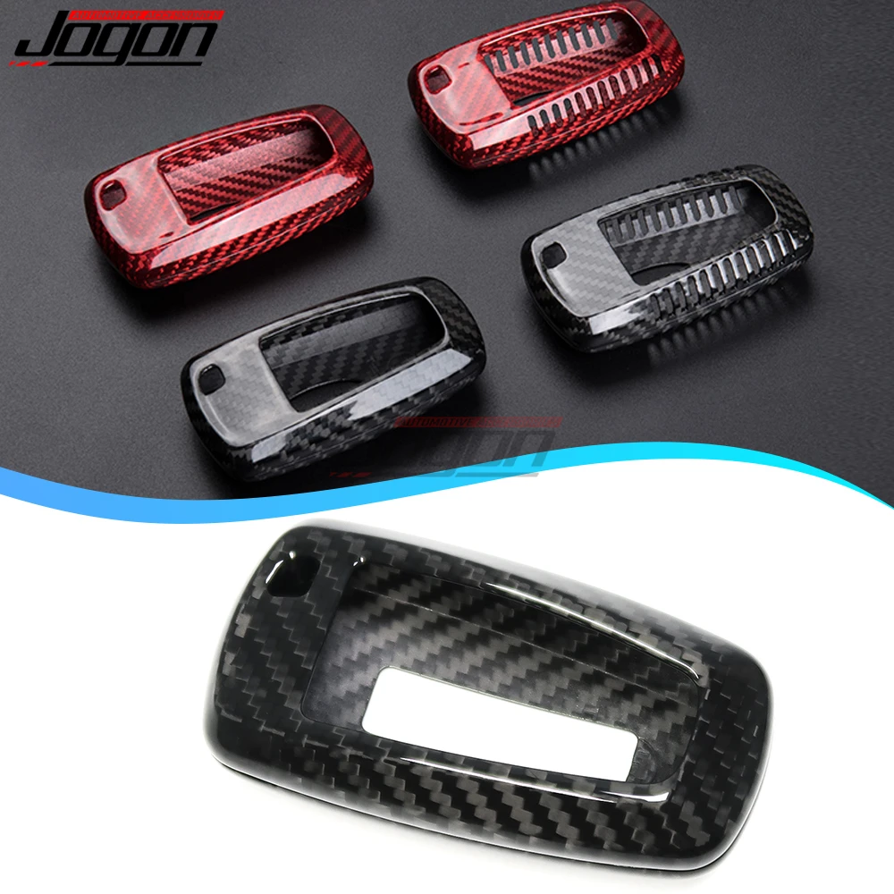 Red/Black Carbon Fiber Exterior Car Key Fob Shell Case Cover Accessories For Ford F-150 Raptor Bronco 2018 2019 2020 2021 2022