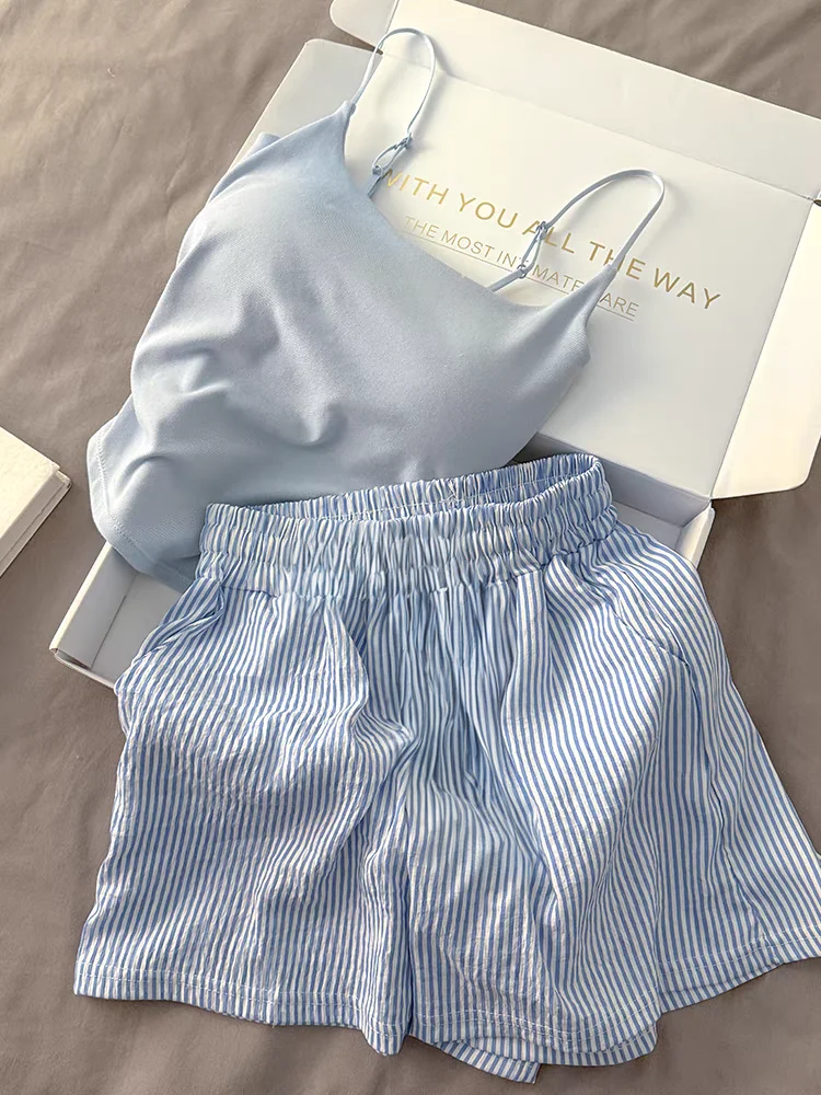 

Новинка 2023 года, женский хлопковый жилет с бретелями и подушечками на груди, удобная дышащая летняя домашняя одежда, наряд