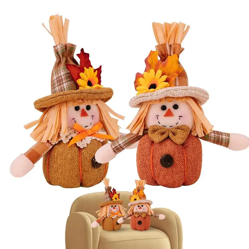 Fall Gnomes 2 Pieces Maple Leaves Gnome Handmade Fall Harvest Faceless Dwarf Plush Dolls With Maple Leaves Thanksgiving