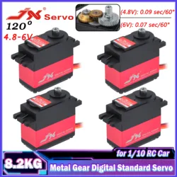 JX PDI-6208MG Servo 8.2KG 120 derece dijital standart Metal dişli 4.8-6V için 1/10 RC Drift araba Buggy paletli Model uçak tekne