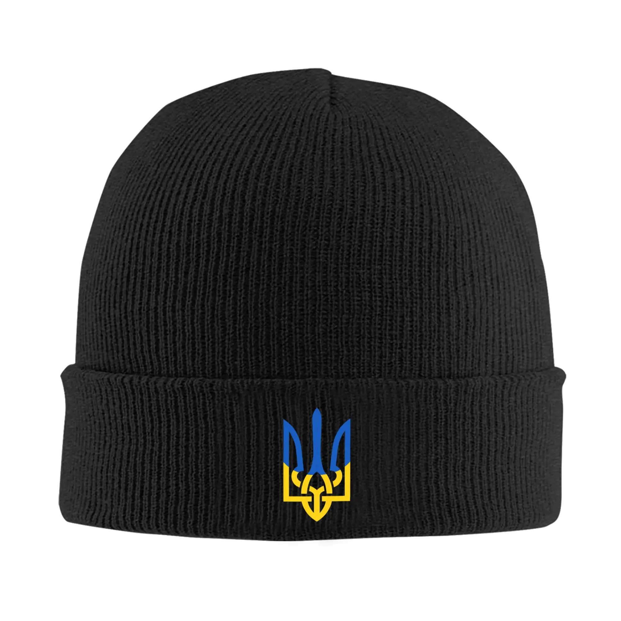 

Ukrainian Flag Knitted Hat Cool Caps Men Women Outdoor Beanie Hats Winter Graphic Elastic Bonnet Hats