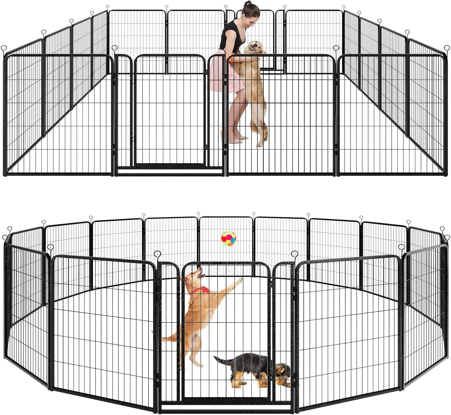 Dog Playpen Outdoor Extra Wide 16 Panels Heavy Duty Dog Fence 40