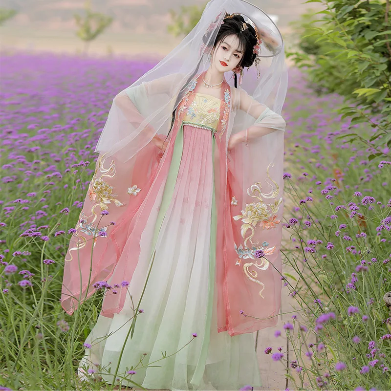 Tang-made Hanfu women's adult ancient clothing super fairy-style chest-length skirt, fairy skirt spring and summer suit