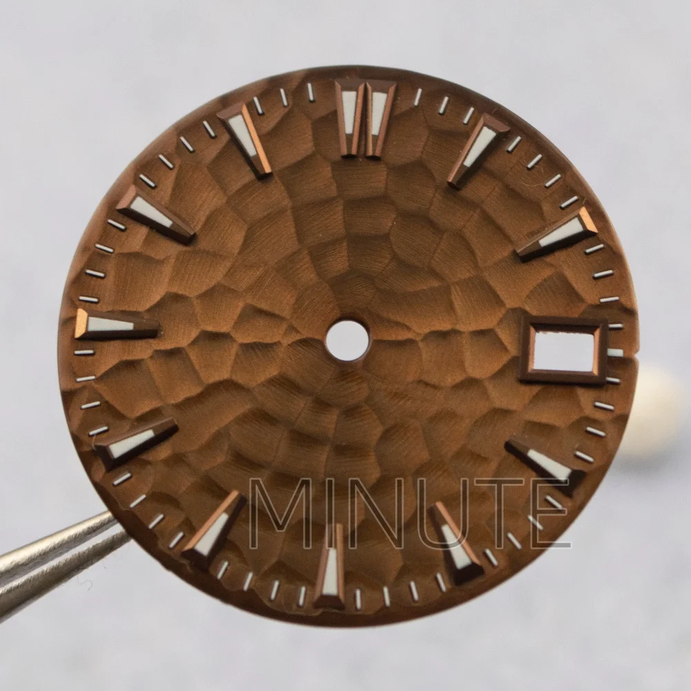 28.5mm Honeycomb Shaped Watch Dial Hands Embossed Pattern For Seiko Oyster Perpetual NH35 Automatic Movement Watch Accessories