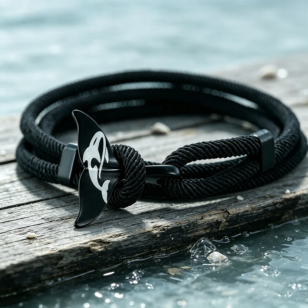 Unique Ocean Fishtail Multilayer Rope Bracelet Unisex Lighthouse Whale Bird Handmade Weaven Braslet Leisure Couple Accessories