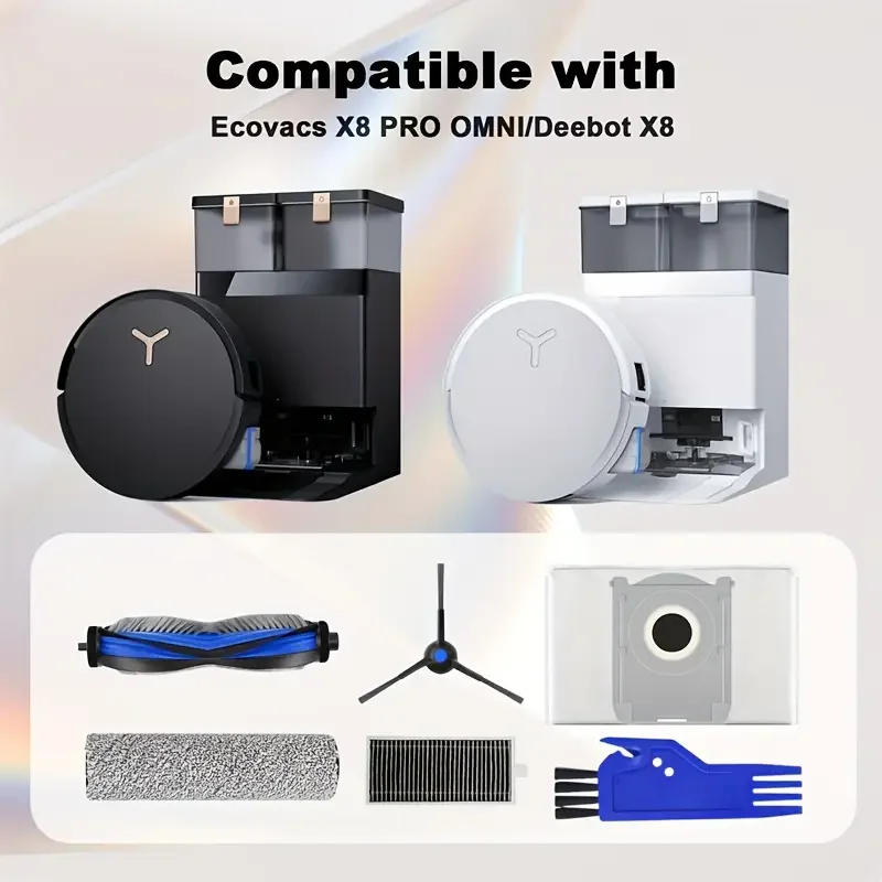 Ecovacs X8 Pro Omni / DEX 56 Robot Vacuum Spare Parts Main Side Brushes Mop Cloths HEPA Filters Dust Bags Accessories