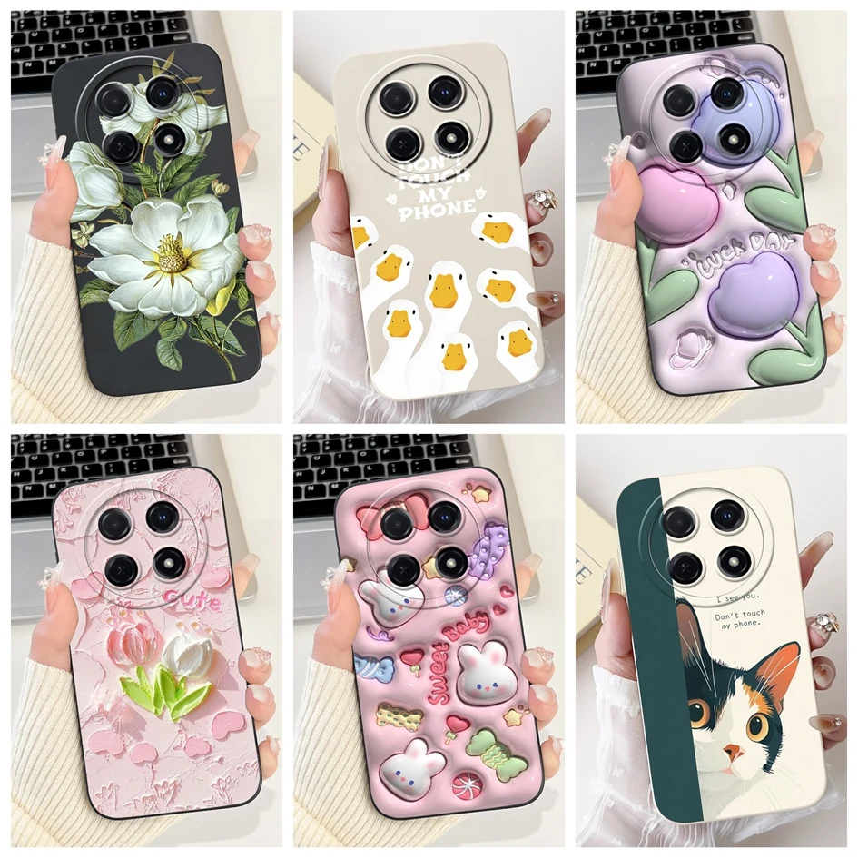 Для Huawei Nova 12i 13i 4G чехол модные цветы утка кошка мягкий силиконовый противоударный чехол для Huawei Nova12i CTR-AL20 чехлы для телефонов