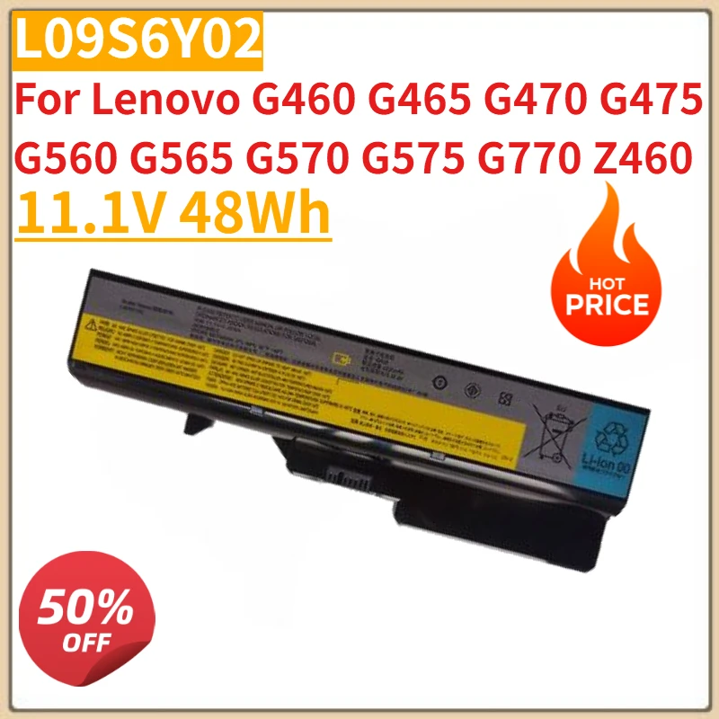 

New Laptop Battery L09M6Y02 L10M6F21 L09S6Y02 L09L6Y02 11.1V 48Wh For Lenovo G460 G465 G470 G475 G560 G565 G570 G575 G770 Z460