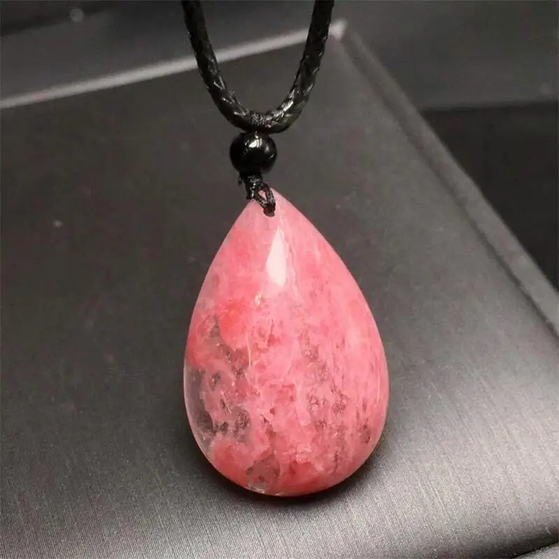 Natural Rhodonite Teardrop Pendant Jewelry For Pendant Earring Bracelet Reiki Healing Stone DIY Accessories 1PCS