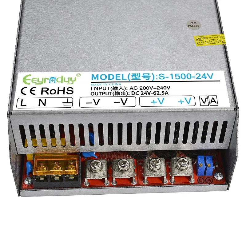 1500W Power Supply AC220V to DC24V  48V 60V 80V 110V 130V LED Monitoring Equipment Dimming Switching Power Supply Transformer