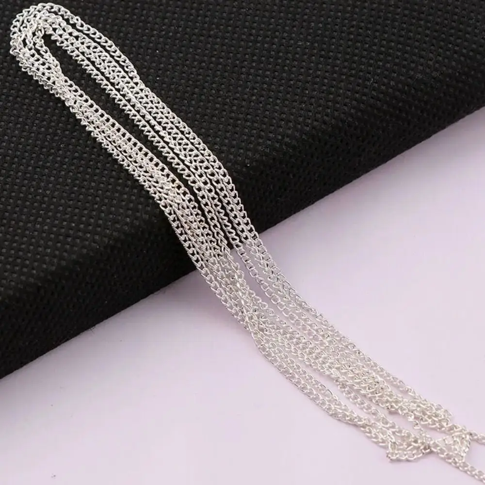 New 0.8~1 Meter Length Nail Chain Width 2mm Silver Nail Art Decoration Punk Style Metal Chain