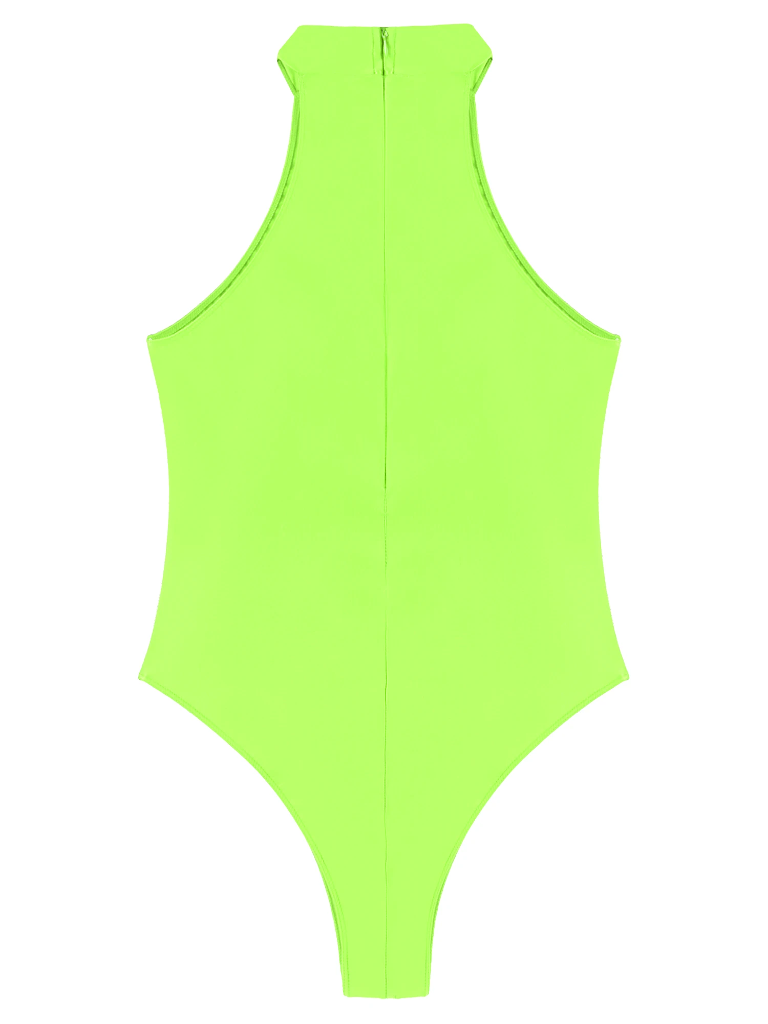 Women Glossy Lingerie Bodysuit Swimwear Sleeveless Zipper Leotard Swimsuit Pool Party Bathing Suit Wetsuit Rash Guards Beachwear