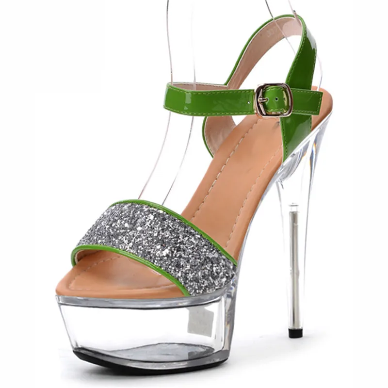 

Сексуальные хрустальные босоножки в римском стиле с шикарными мерцающими каблуками 15 см и массивной подошвой 6 дюймов.