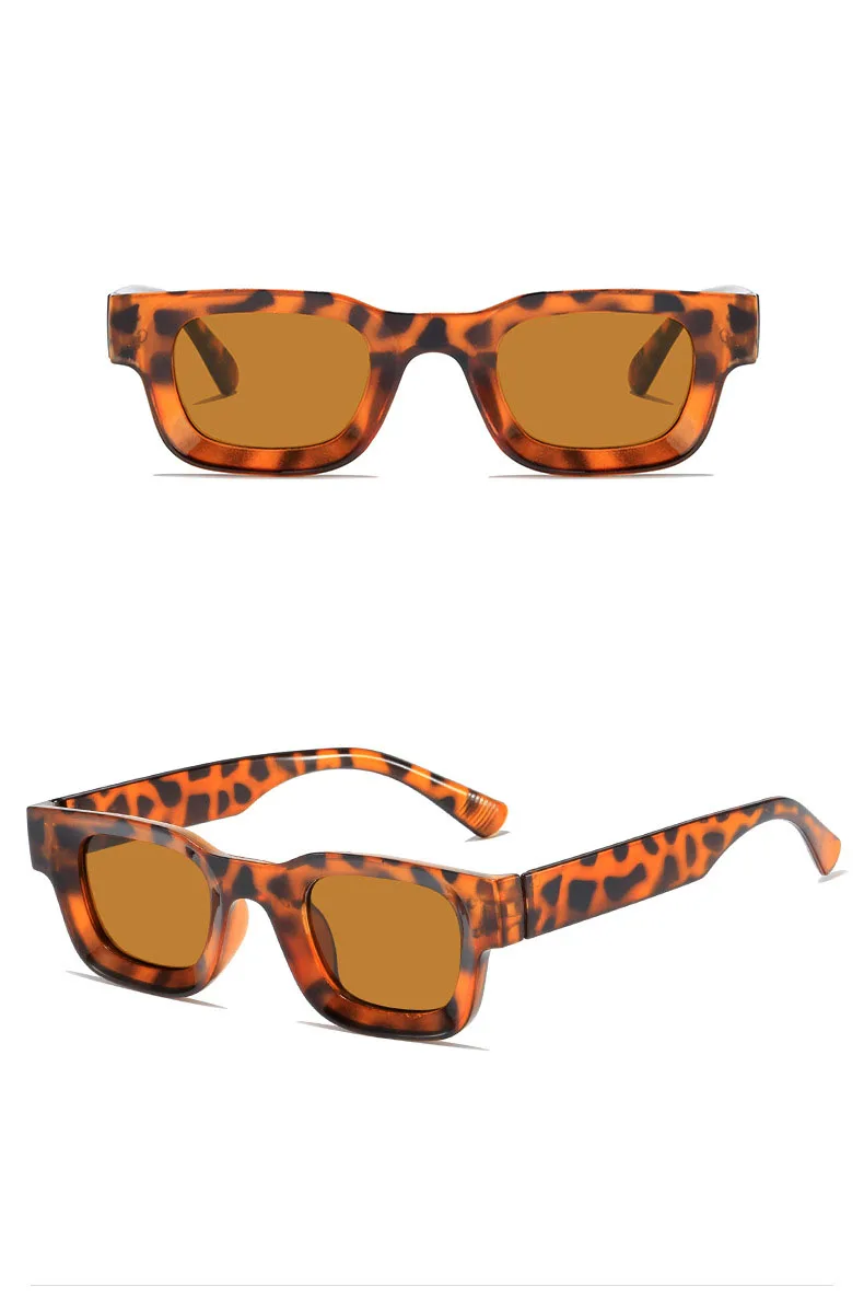 Kleine Sonnenbrille, rechteckig, dicker Rahmen, quadratische Sonnenbrille, Herren, Schwarz, Blau, Damen-Sonnenschutz, Uv400, Unisex – Detail 11