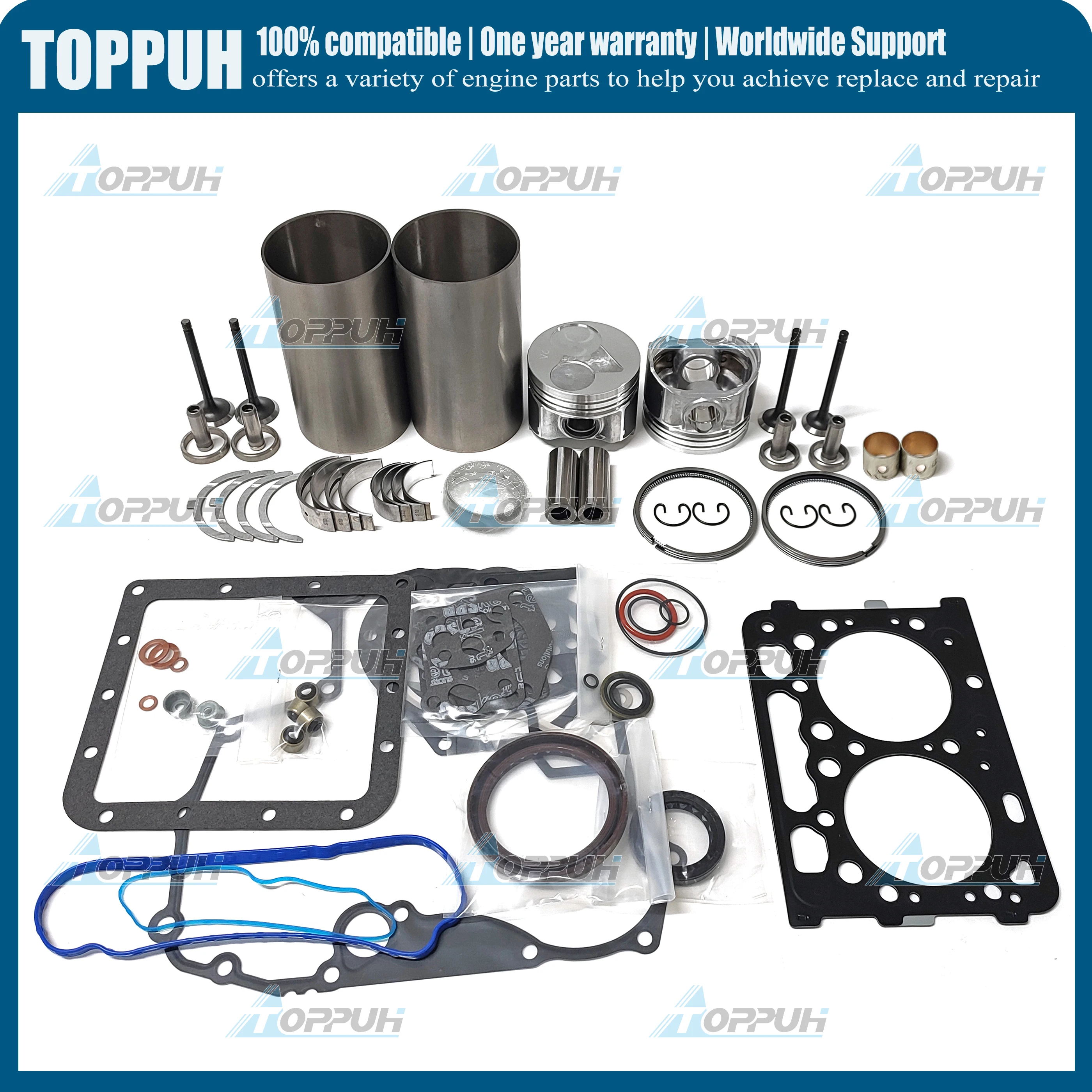 

Rebuild Kit Piston Main Bearing Rod Bearing Gasket Set For Kubota Engine Z602