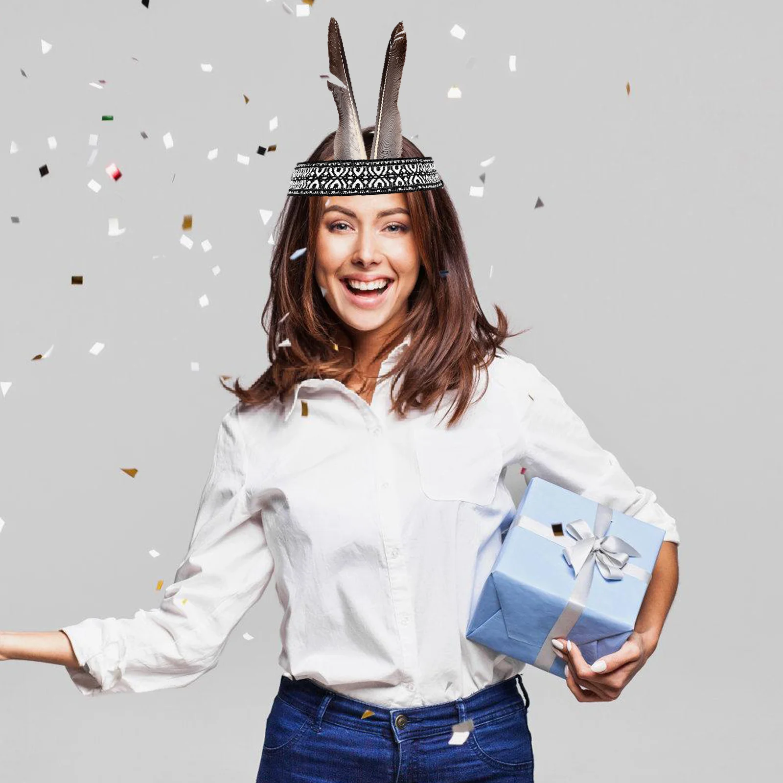 

Carnival Headdress Ladies Plume Hair Band Boho Ethnic Design Lightweight Festival Party Costume Ball Hair Accessory