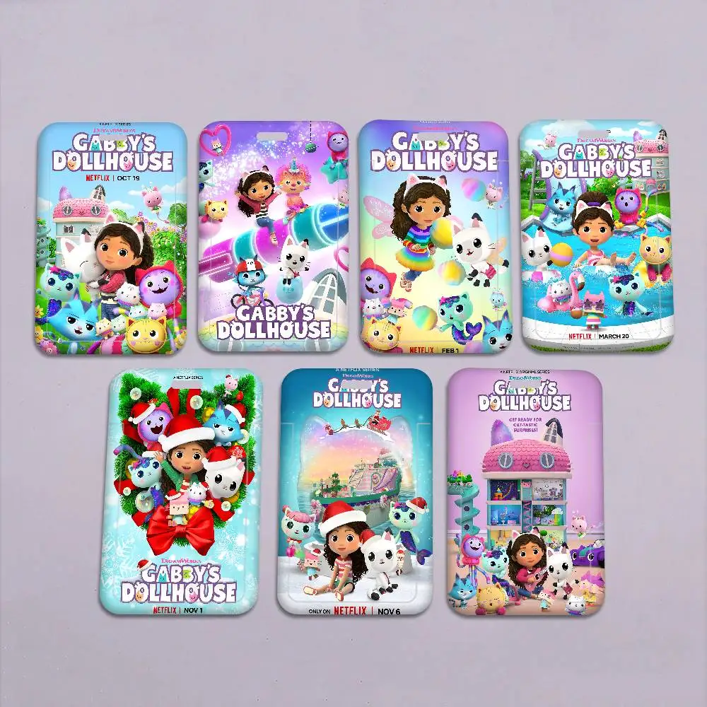 

Cute Gabbys Dollhouse Cartoon Girl Bus Pass Card Sleeve Bank Business Work Card Holder ID Tag Badge Holder Nurse Work Protector