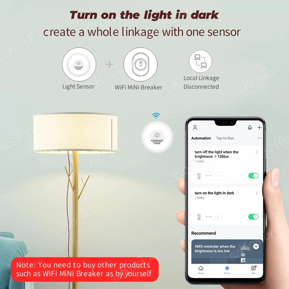 Tuya ZigBee3.0 Light Sensor Smart Home Illumination Sensor Brightness Detector Automation Linkage Scene Work with Smart life APP