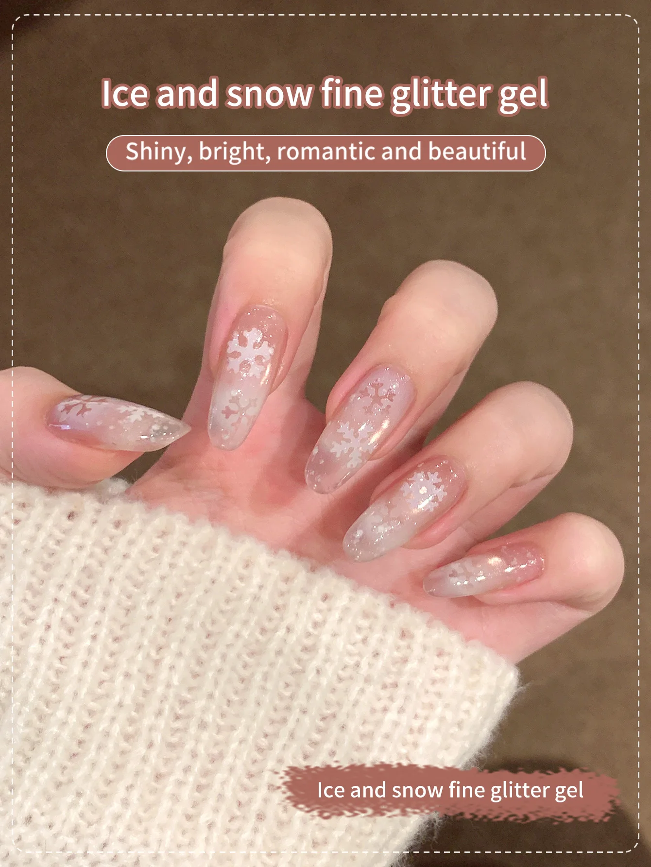 6ml Milky White Gel Nail Polish, Soak Off UV Semi Permanent Christmas Snowflake Phototherapy Gel, Can Be Used For Christmas