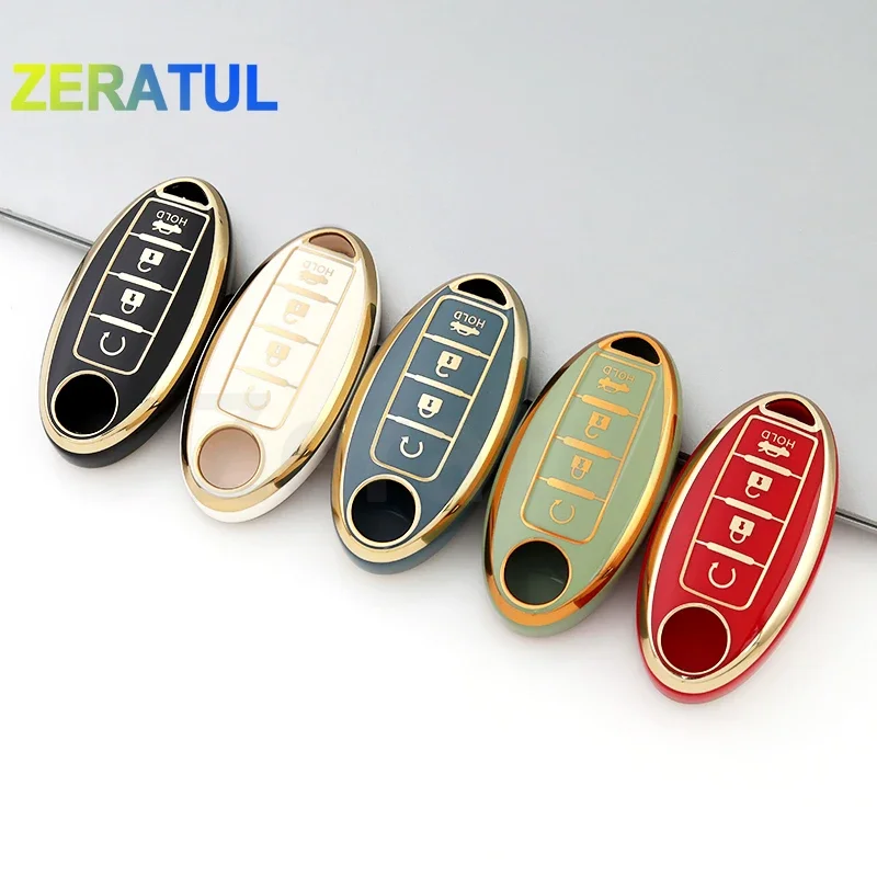 4/5 botões tpu caso chave do carro capa escudo fob para infiniti para nissan sentra folha rogue ensolarado versa patrulha x-trail qashqai chutes