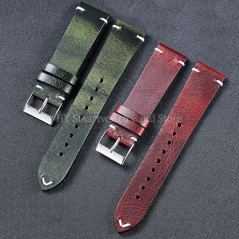 Correa de reloj de cuero de 18mm, 20mm y 22mm para Seiko Omega, pulsera impermeable para hombre, pulsera Vintage, accesorios de reloj de liberación rápida