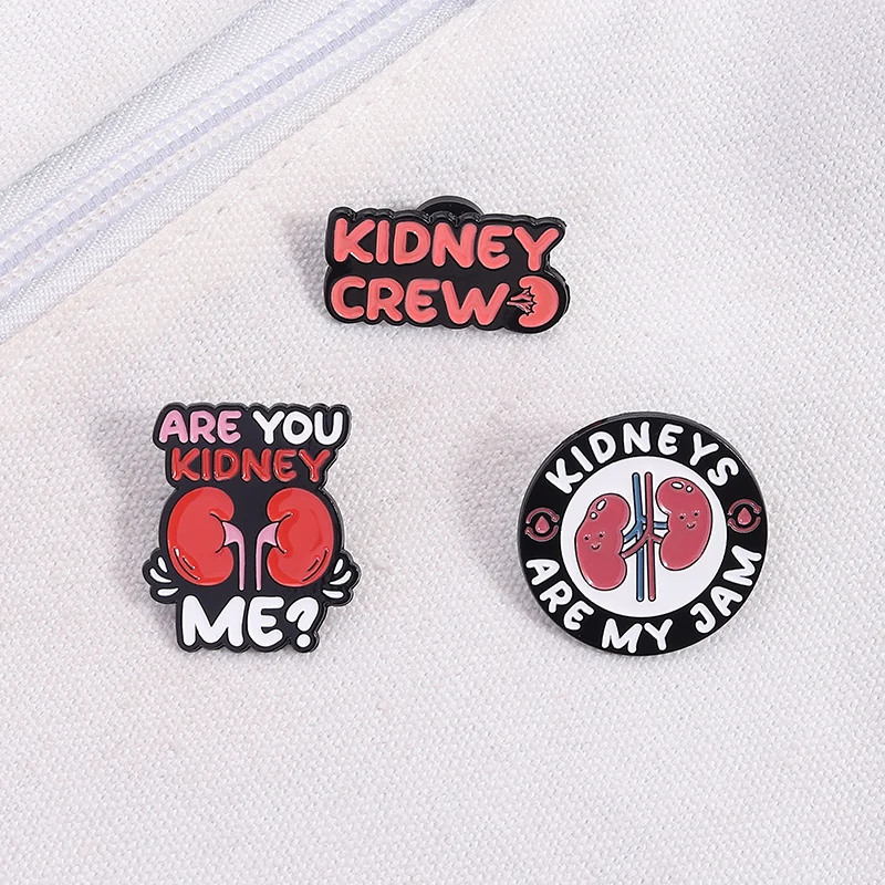 الكرتون علم الكلى المينا دبابيس الكلى هي مربى الجهاز الطبي غسيل الكلى بروش شارة التلبيب مجوهرات هدية للأطباء والممرضات