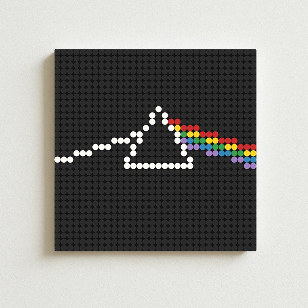 

Rock Band P-PinK F-Floyd Poster Art Sticky Wall Home Living Room Bedroom Decoration Album Cover DIY Pixel Mosaic Brick Art