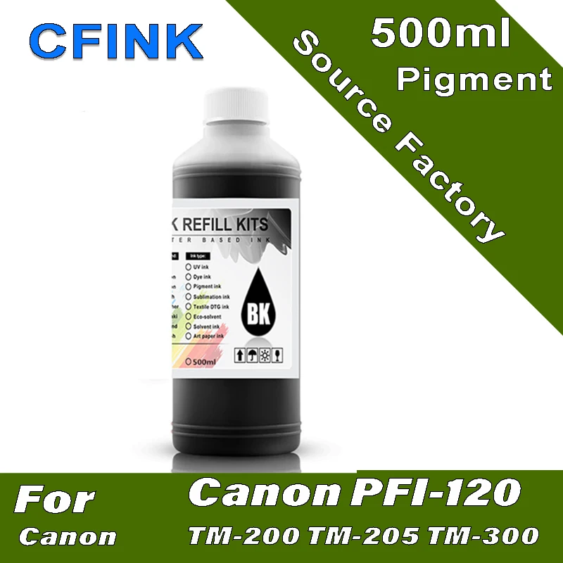 500ml  PFI-120 PFI120 Refill pigment ink For Canon TM-200 TM200 TM-205 TM-300 TM-305 TM300 Printer PFI-120 Pigment ink