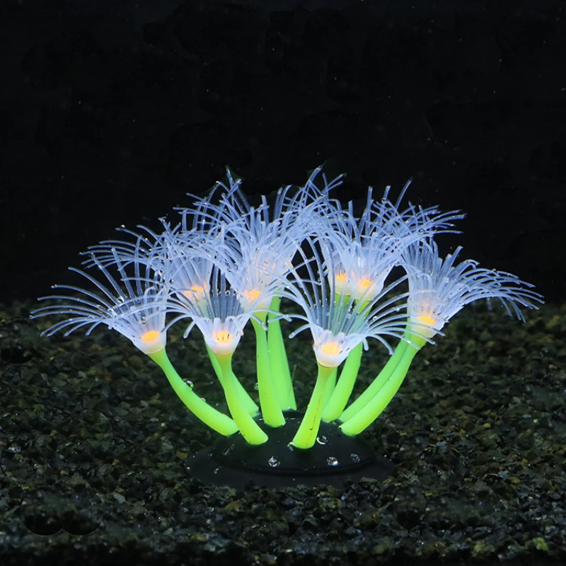 Simulation Silicone Coral Fish Tank Decorations Aquarium Landscape Supplies Aquatic Plant Sunflower Fluorescence Ornaments