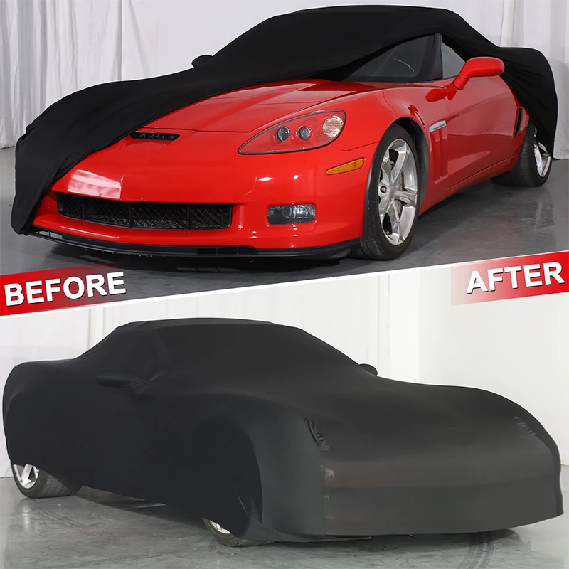 Car Cover Velvet Stretch Dust-Proof Protection Full Exterior Indoor Car Cover Accessories For Chevrolet Corvette C6 2005-2013
