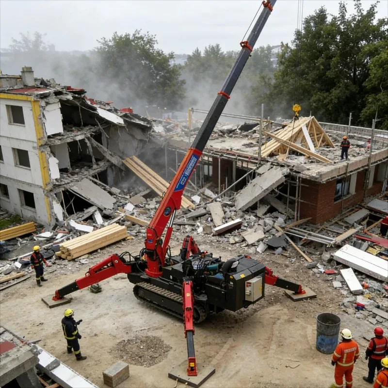 Customized Compact Mini Spider Crane Hydraulic Crawler Lifting Equipment Electric Remote Control For Confined Access