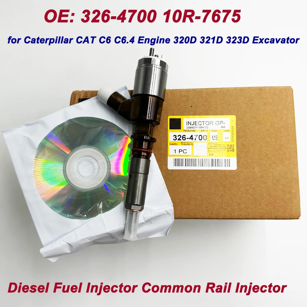 High Quality 326-4700 3264700 New Fuel Injector Common Rail For C-aterpillar C-AT C6 C6.4 Engine 320D 321D 323D Excavator