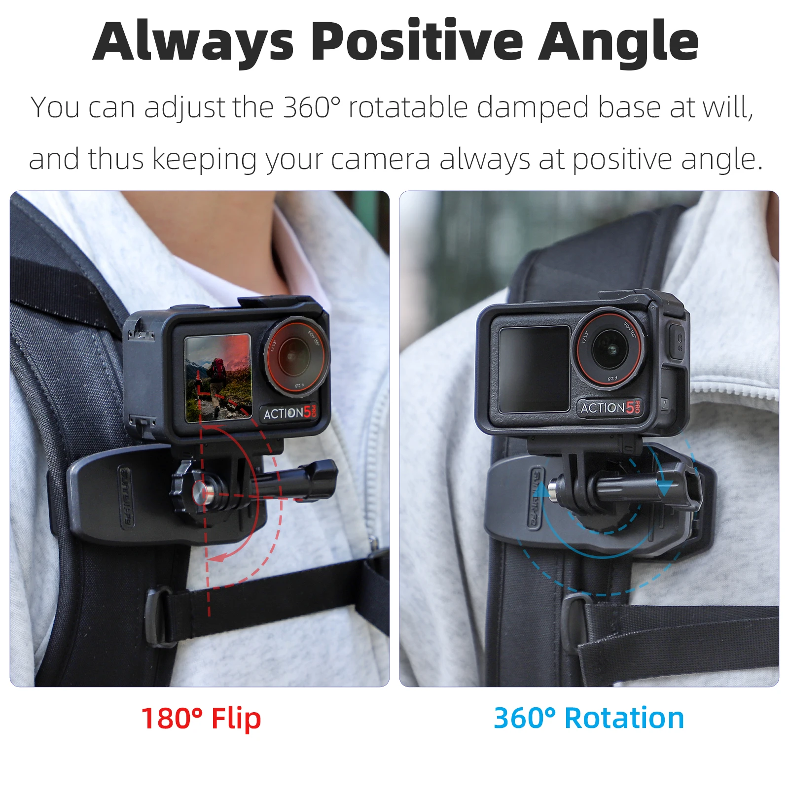 Magnetic Mount Backpack Clip for DJI Action 5 Pro/4/3/OSMO Pocket 3/Insta 360 X Go  Ace Pro Bike Motorcycle Backpack Mount