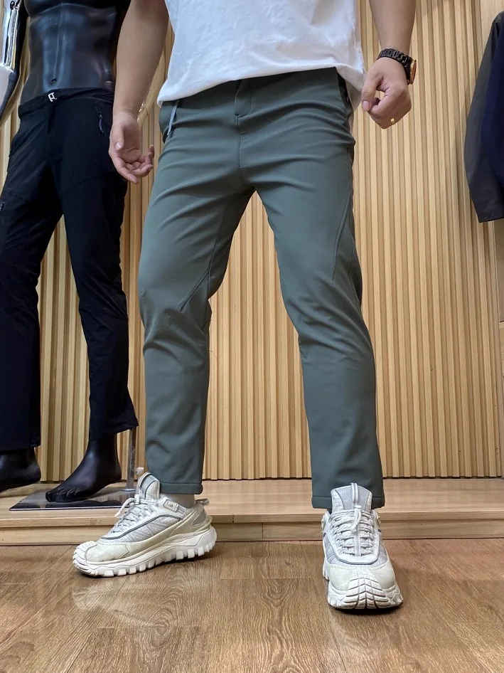 

Waterproof Fce Lined Men's Outdoor Soft ell Straight Leg Pants Autumn Winter Warm Thermal Trousers Stereo Tailoring