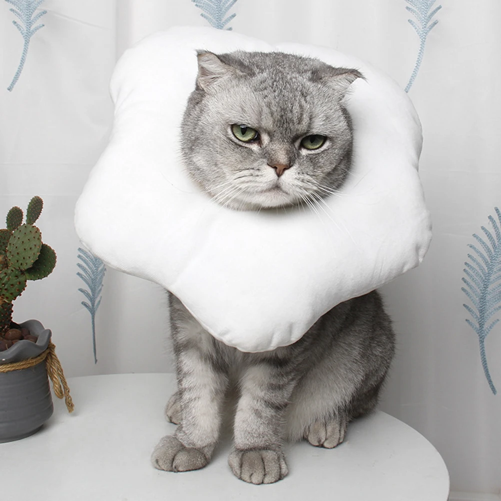 

Poached Egg Pet Collar Protective Pet Neck Circle Anti-scratch Elizabethan Collar for Cat Kitten (Size S)