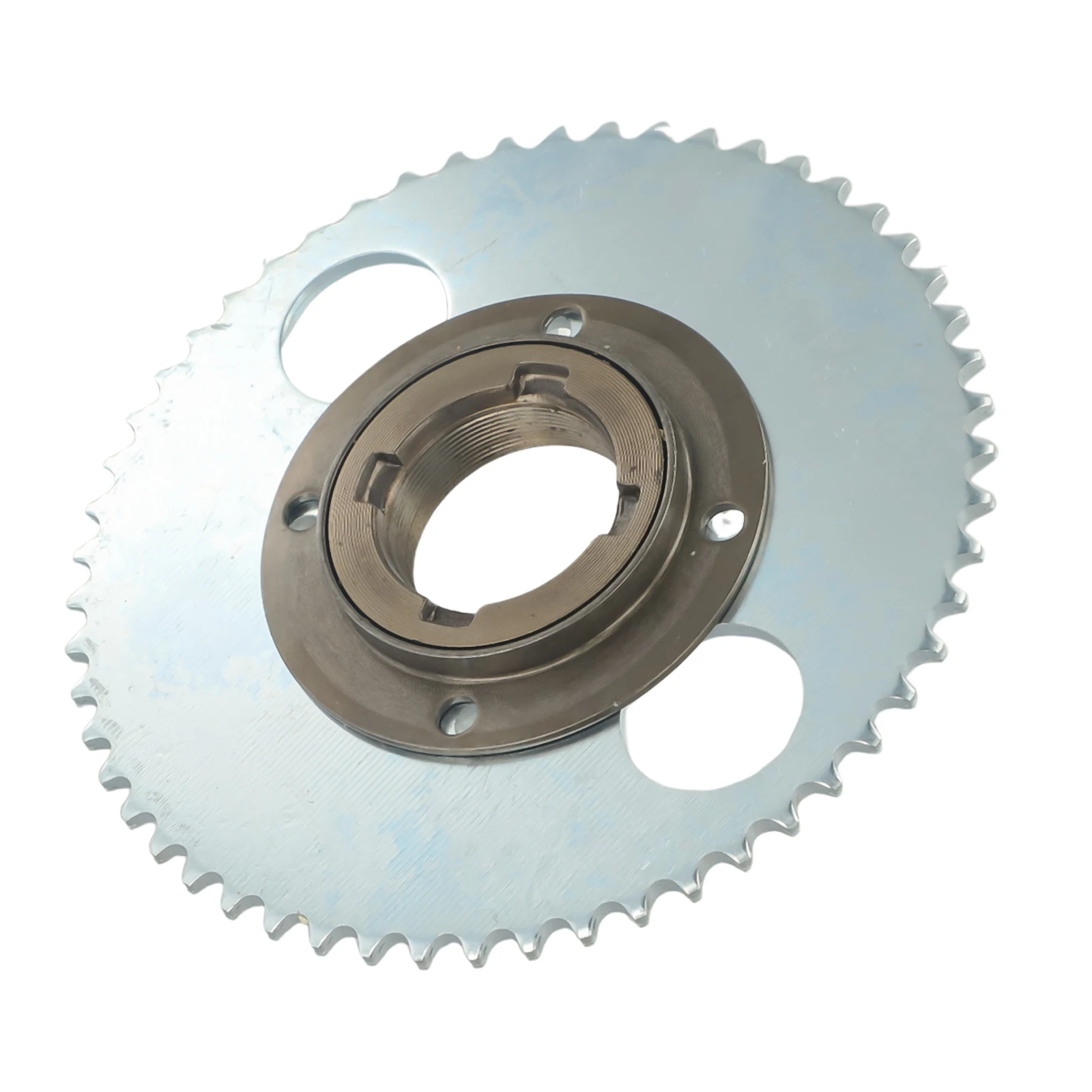 

Freewheel 54 Tooth Scooter Sprocket Chain Drive Gear with Toothless Freewheel for T8F Chain Steel Construction