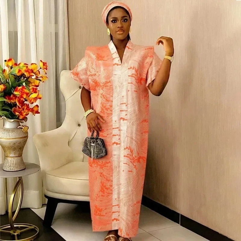 

Новинка 2025, африканское платье Boubou Djellaba для женщин, элегантное летнее платье больших размеров для свадебной вечеринки, мусульманская модная одежда