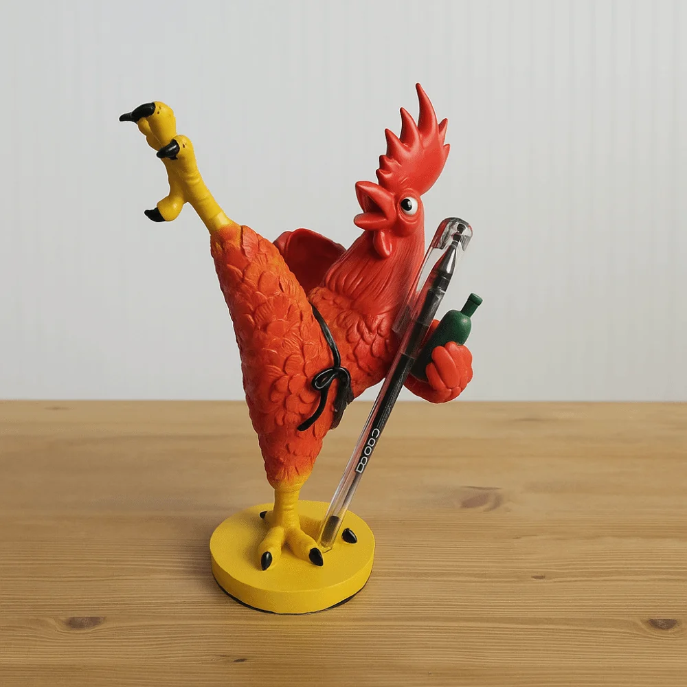 

Resin Drunken Kung Fu Chicken Statue Creative Waterproof Rooster Sculpture Decorative Funny Animal Miniatures Figurine Office