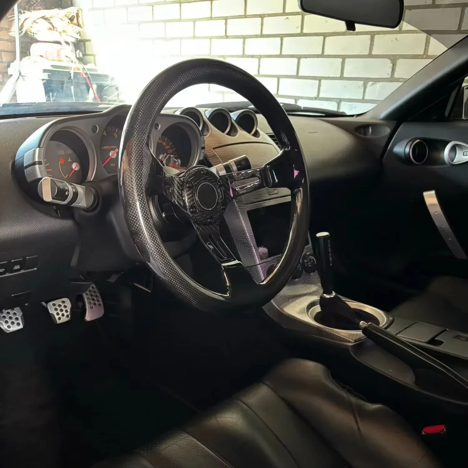 Universal Custom True Carbon Fiber  Deep Disk Rod Hole Modification Drift Steering Wheel