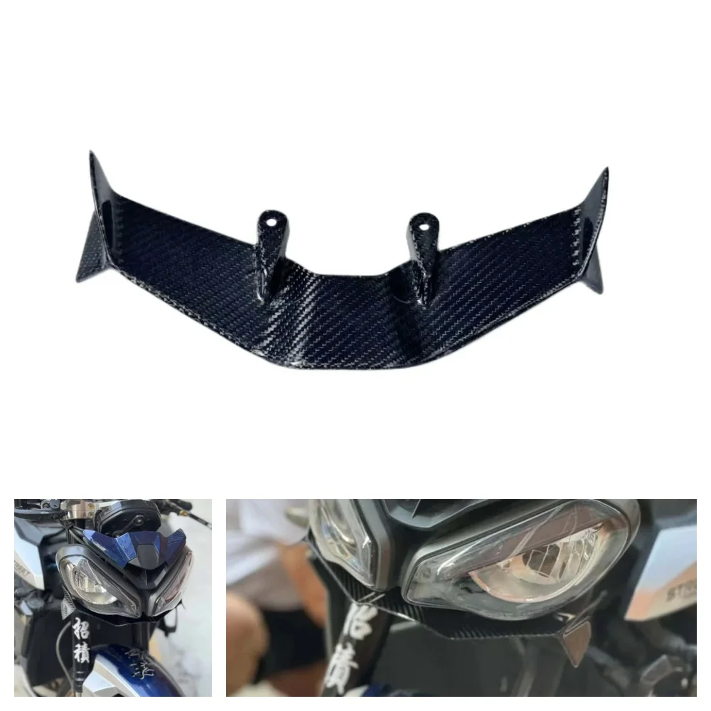 

For Triumph Street Triple 765 S R RS 2017-2024 2023 100% Carbon Fiber Motorcycle Front lower lip wing spoiler fixed wing fairing