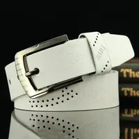 Durable Cowboy Leather Belt Casual Vintage Pin Buckle Waistband Pants Bands Men's Belt 3