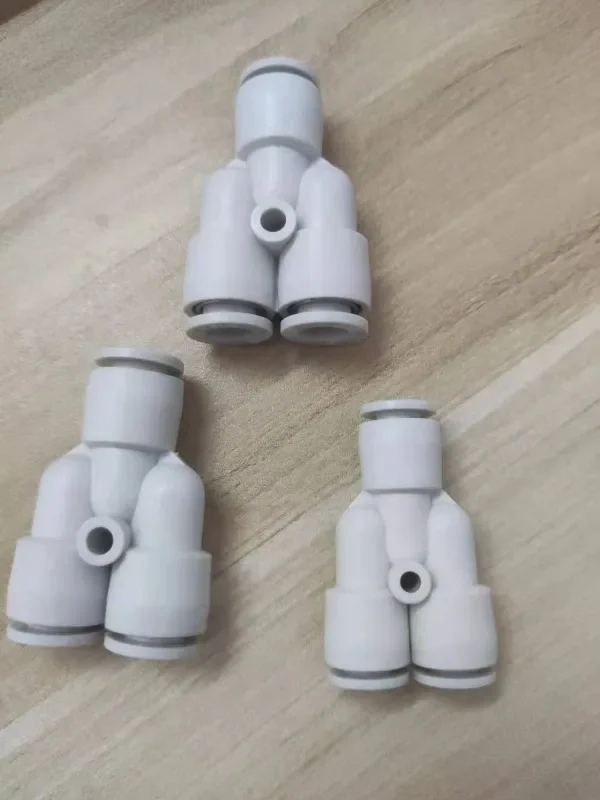 KQ2U/PY/04/06/08/10/12/16 أنابيب الغاز اقتران سريع على شكل حرف Y بلاستيك ثلاثة مكون هوائي للتنفس